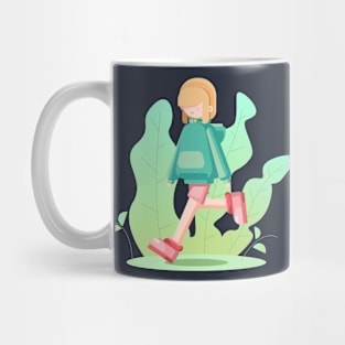 Cheerful Running Girl Mug